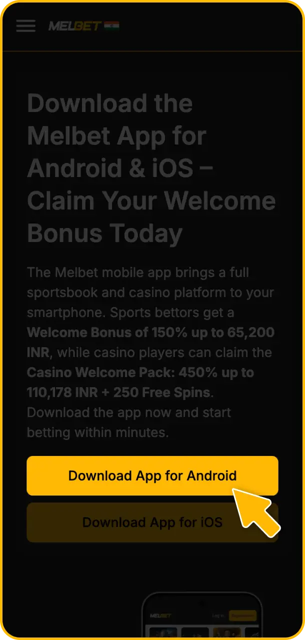 Tap the download APK button to begin updating your Melbet app.