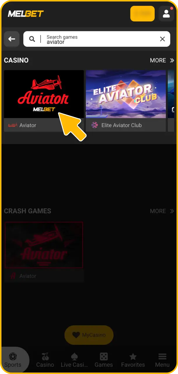 Find and play Aviator through the mobile app to win real cash.