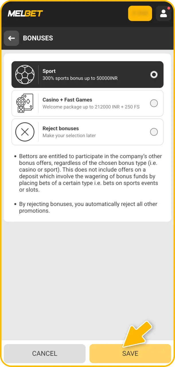 Claim your welcome bonus to increase your budget for Melbet esports.