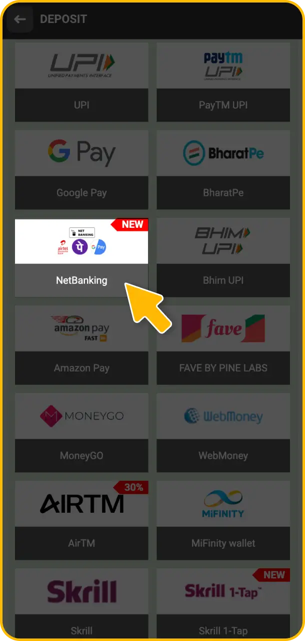 Make your first deposit using safe Indian payment methods at Melbet football.