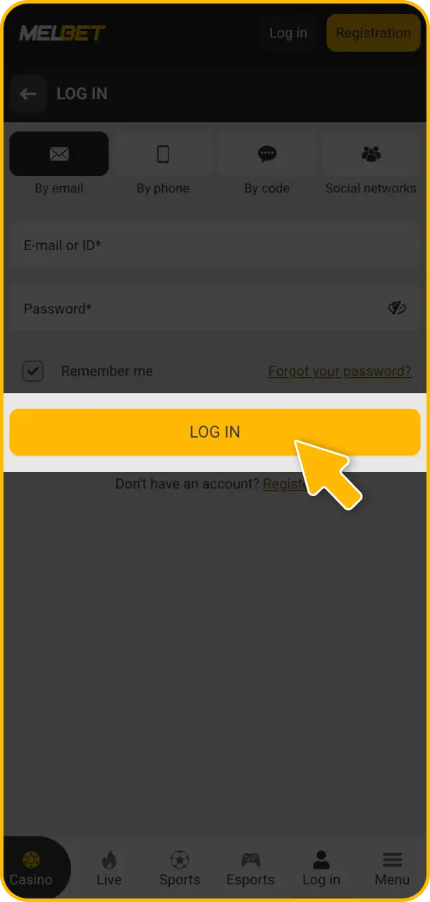Tap Sign In to access your account instantly and start playing after your Melbet login.