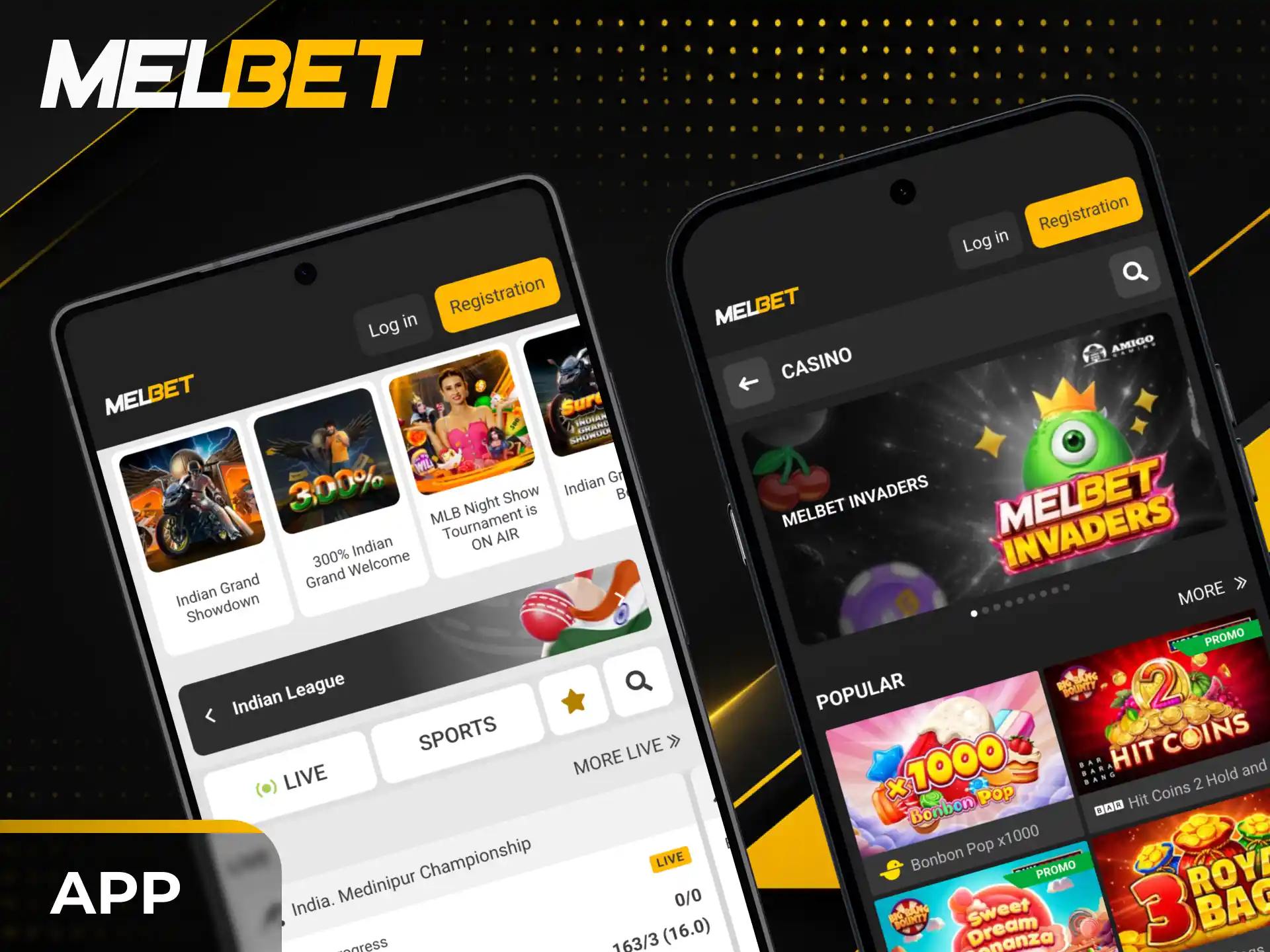 Download the Melbet app for Android and iOS for mobile betting.