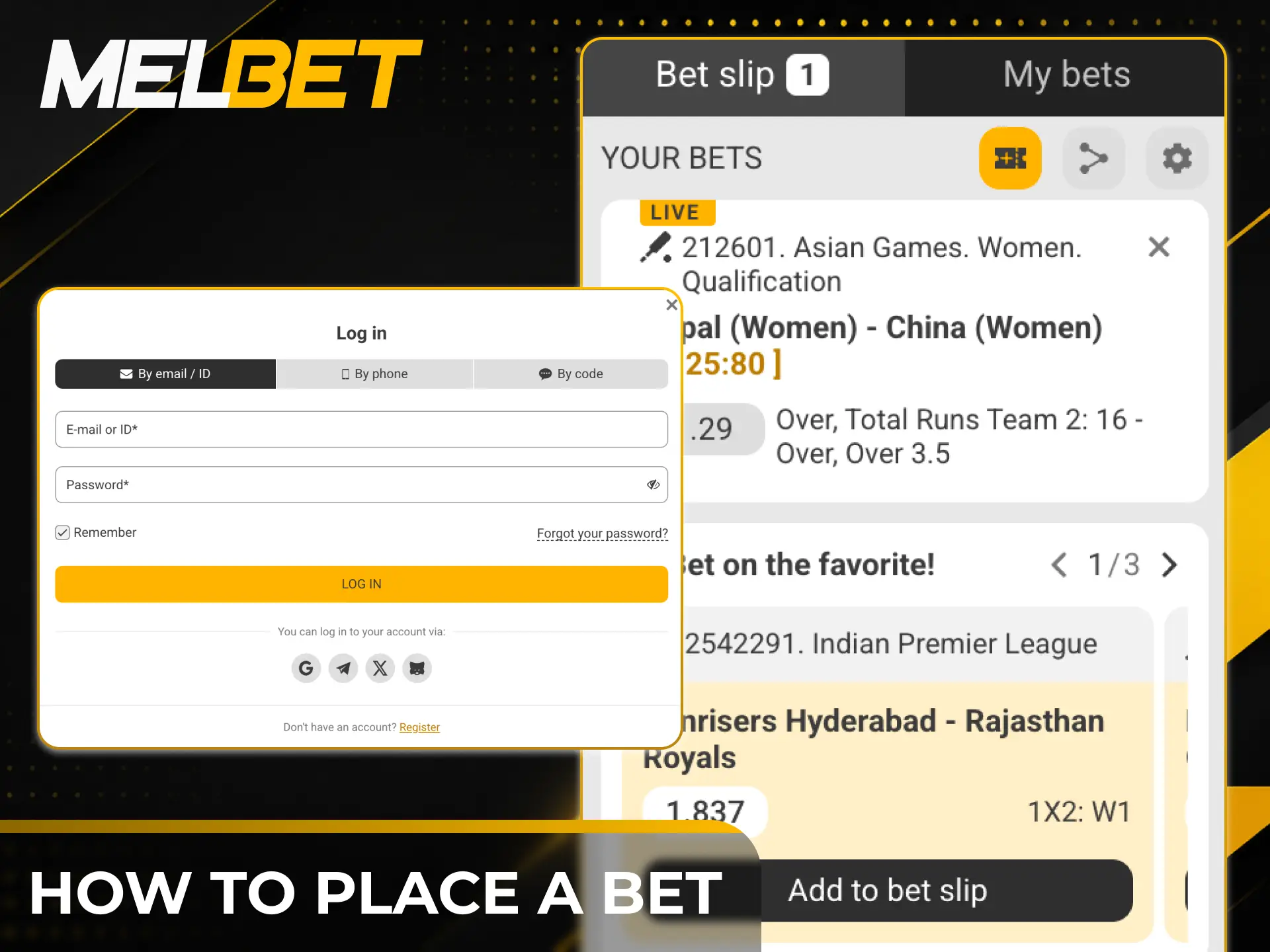 Follow the guide on how to place a bet on Melbet.