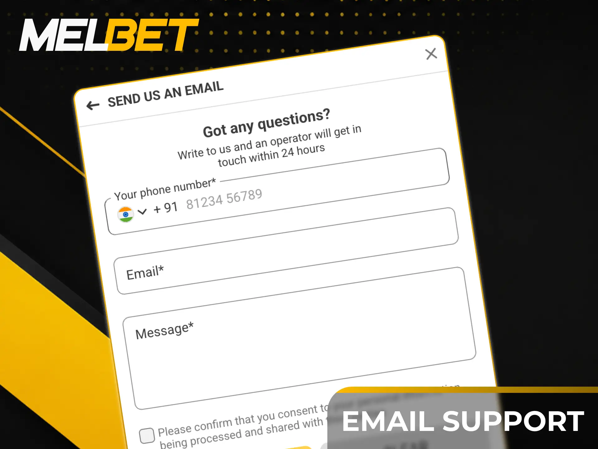 Reach out via email support to resolve your Melbet account issues.