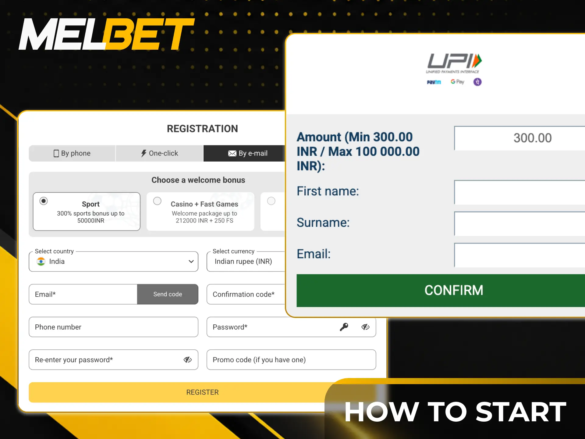 Learn how to start playing at Melbet and claim your rewards.