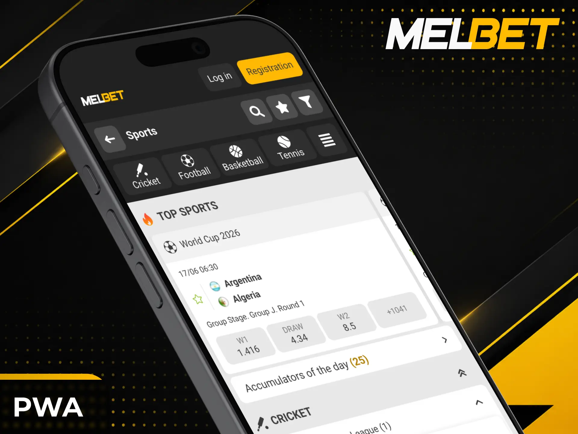 Launch the Melbet PWA to play instantly without downloading any files.