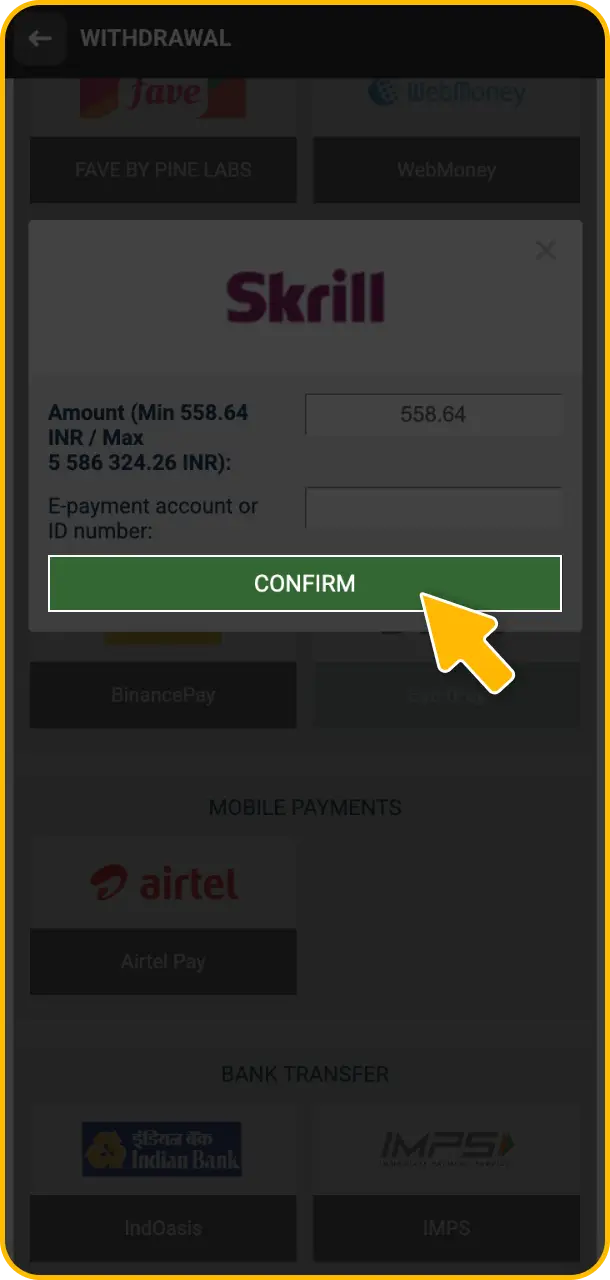 Submit the request to complete your transactions smoothly on Melbet withdrawal.